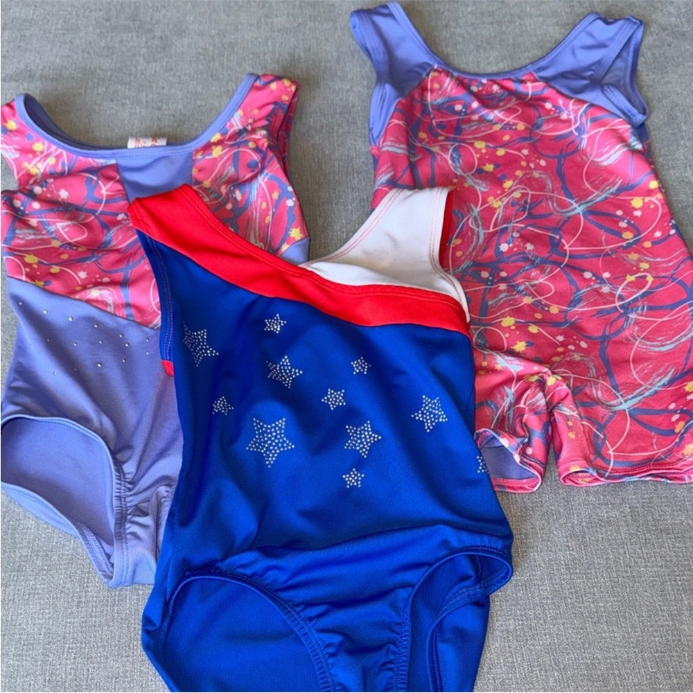 Cat and Jack Colorful Gymnastics Leotards Set Size Small 6/7